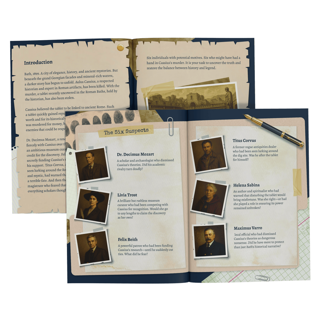 Bath Self-Guided Murder Mystery Tour Guide Booklet | Outdoor Escape Room Game & City Treasure Hunt Adventure | Fun Thing to Do in Bath - The Lost Roman Tablet of Bath