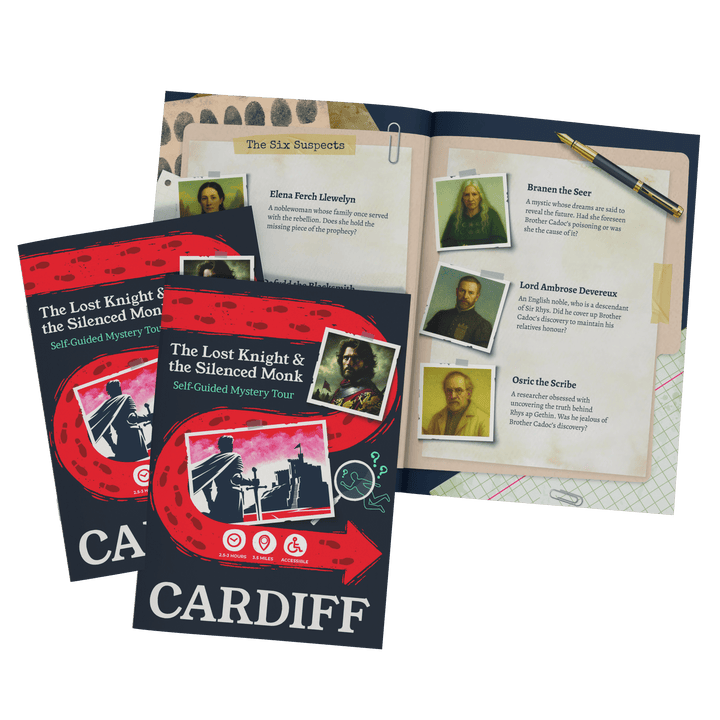 Cardiff Self-Guided Murder Mystery Tour Guide Booklet | Outdoor Escape Room Game & City Treasure Hunt Adventure | Fun Thing to Do in Cardiff – The Lost Knight & the Silenced Monk