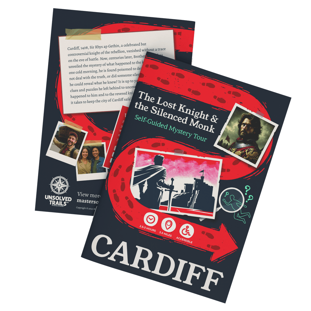 Cardiff Self-Guided Murder Mystery Tour Guide Booklet | Outdoor Escape Room Game & City Treasure Hunt Adventure | Fun Thing to Do in Cardiff – The Lost Knight & the Silenced Monk
