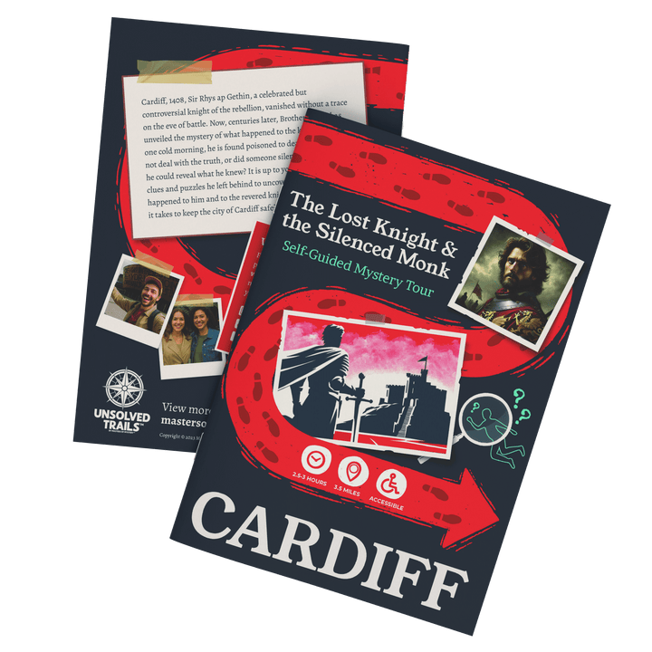 Cardiff Self-Guided Murder Mystery Tour Guide Booklet | Outdoor Escape Room Game & City Treasure Hunt Adventure | Fun Thing to Do in Cardiff – The Lost Knight & the Silenced Monk