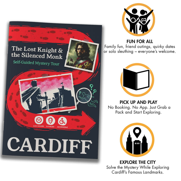 Cardiff Self-Guided Murder Mystery Tour Guide Booklet | Outdoor Escape Room Game & City Treasure Hunt Adventure | Fun Thing to Do in Cardiff – The Lost Knight & the Silenced Monk