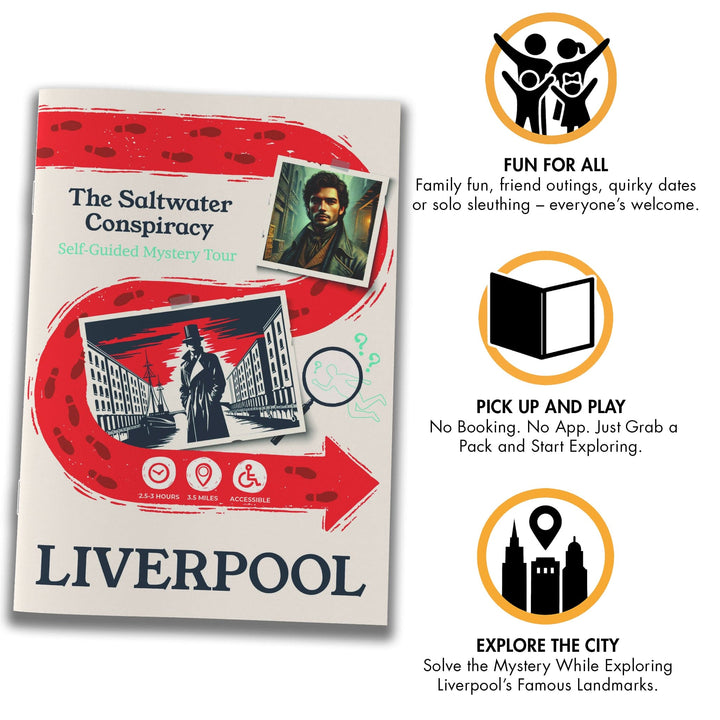 Liverpool Self-Guided Murder Mystery Tour Guide Booklet | Outdoor Escape Room Game & City Treasure Hunt Adventure | Fun Thing to Do in Liverpool – The Saltwater Conspiracy
