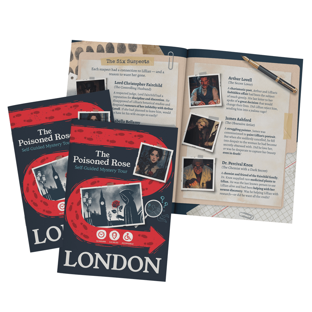 London Self-Guided Murder Mystery Tour Guide Booklet | Outdoor Escape Room Game & City Treasure Hunt Adventure | Fun Thing to Do in London – The Poisoned Rose