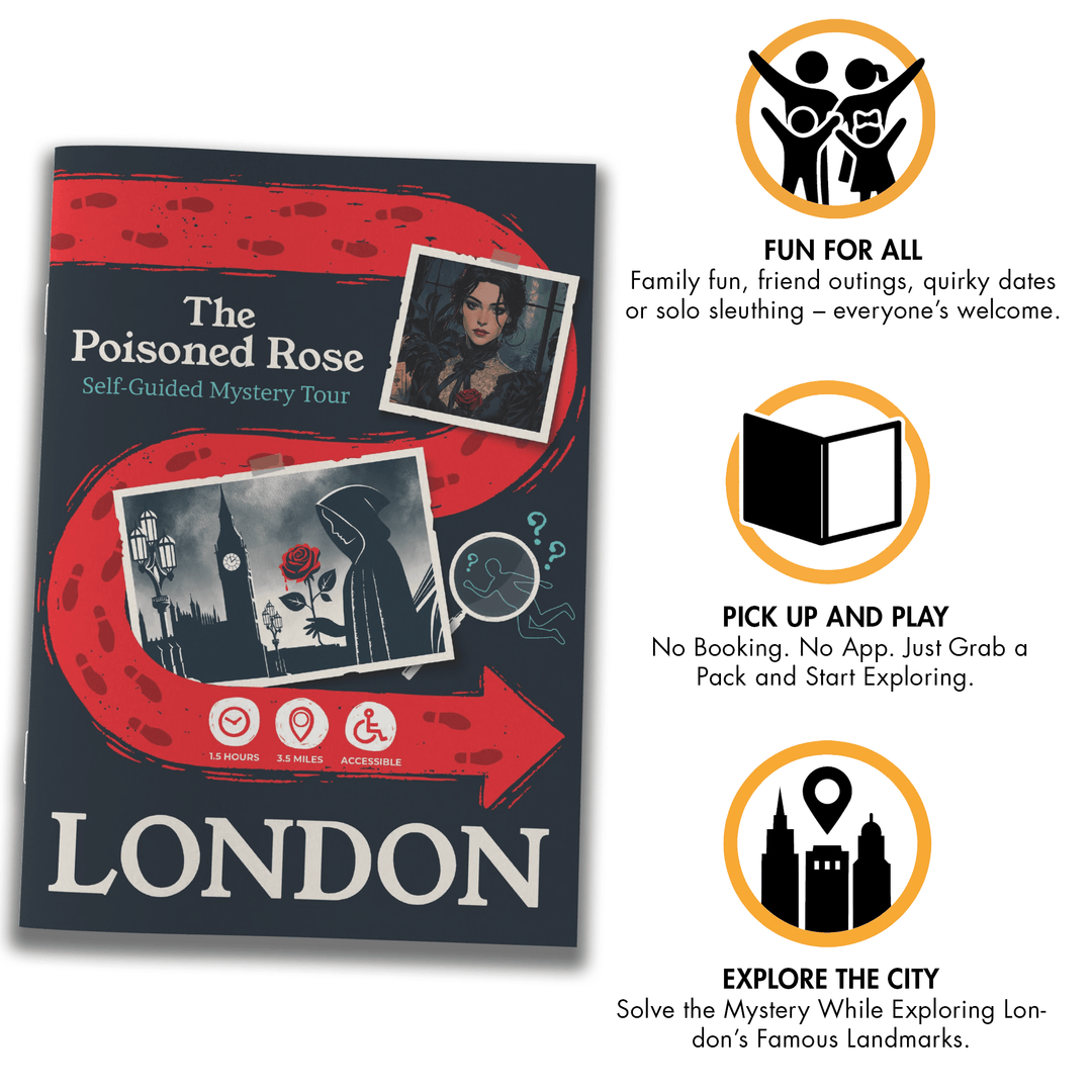 London Self-Guided Murder Mystery Tour Guide Booklet | Outdoor Escape Room Game & City Treasure Hunt Adventure | Fun Thing to Do in London – The Poisoned Rose