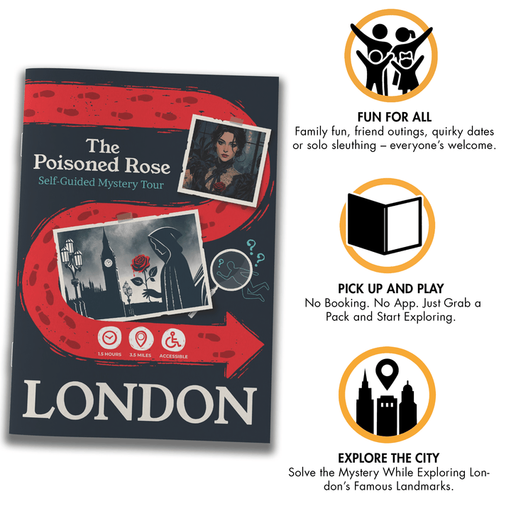 London Self-Guided Murder Mystery Tour Guide Booklet | Outdoor Escape Room Game & City Treasure Hunt Adventure | Fun Thing to Do in London – The Poisoned Rose