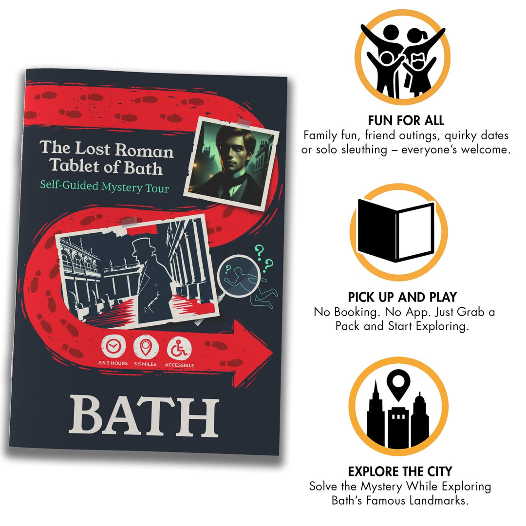 Bath Self-Guided Murder Mystery Tour Guide Booklet | Outdoor Escape Room Game & City Treasure Hunt Adventure | Fun Thing to Do in Bath - The Lost Roman Tablet of Bath