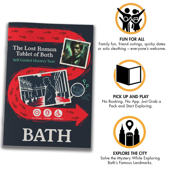Bath Self-Guided Murder Mystery Tour Guide Booklet | Outdoor Escape Room Game & City Treasure Hunt Adventure | Fun Thing to Do in Bath - The Lost Roman Tablet of Bath